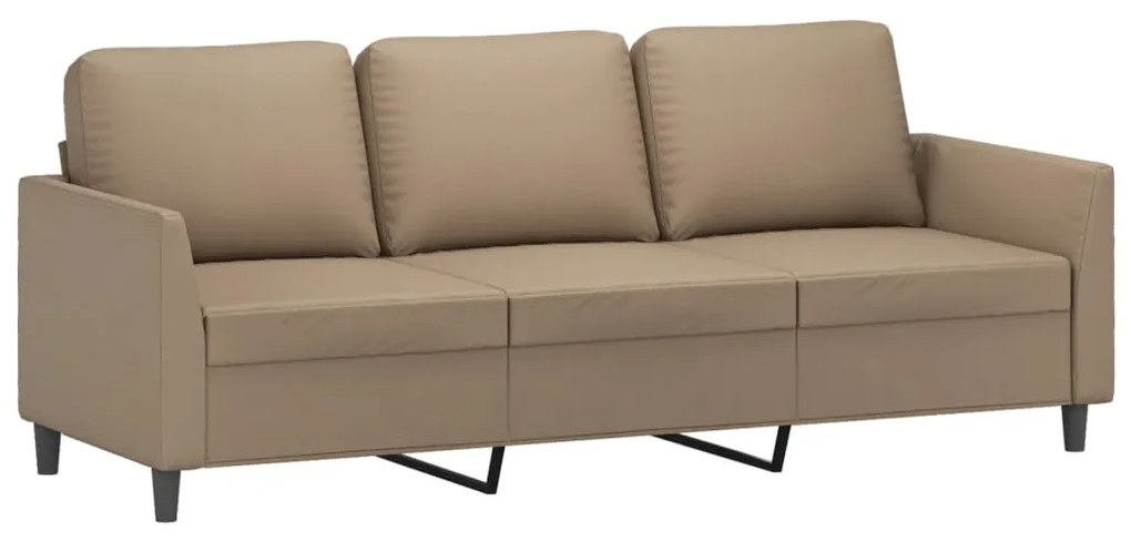 359342 vidaXL Canapea cu 3 locuri, cappuccino, 180 cm, piele ecologică