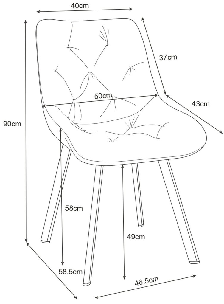Set 2 buc scaune sufragerie Cajon (roz). 1117280
