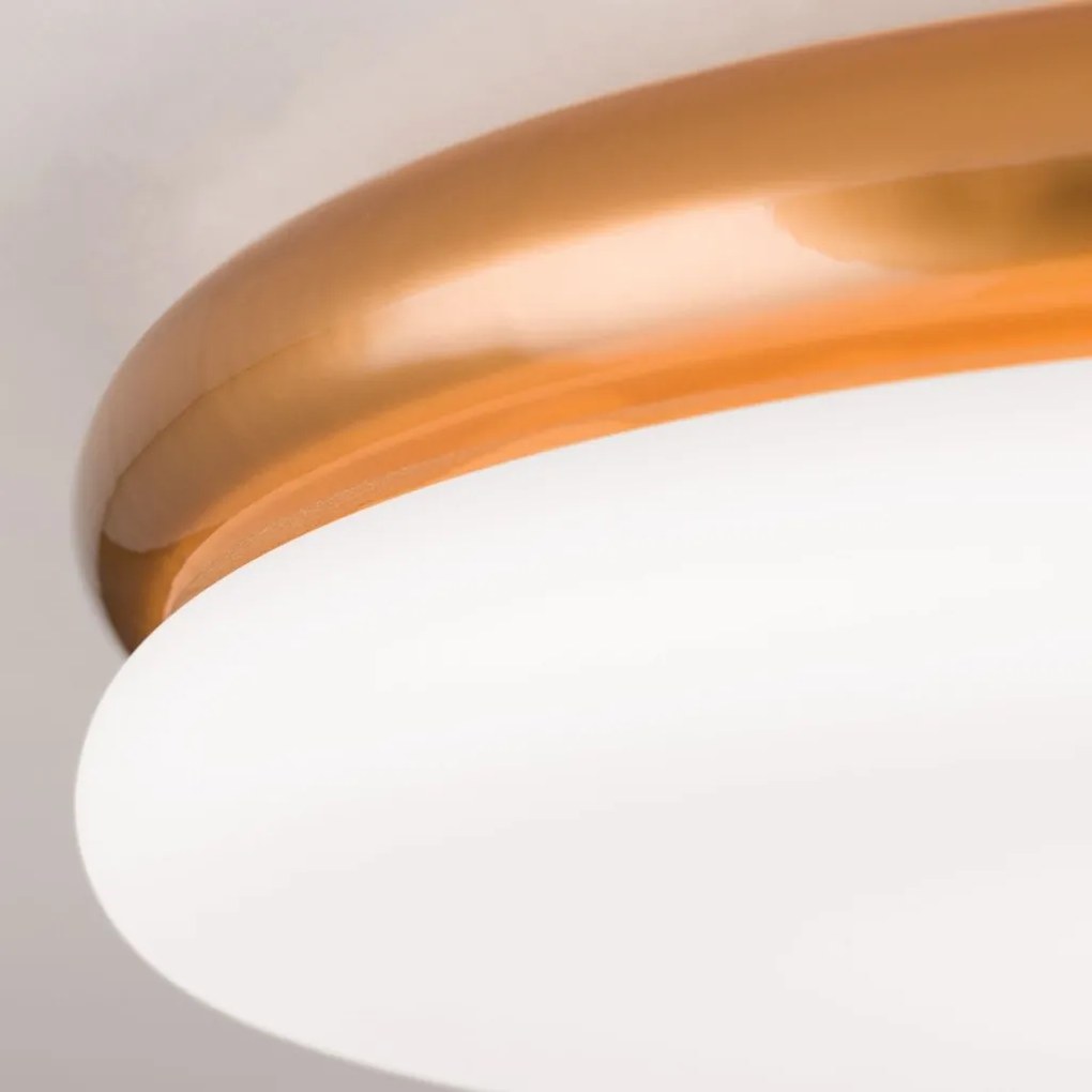 Plafoniera LED design circular JAMES D-32cm cupru/opal