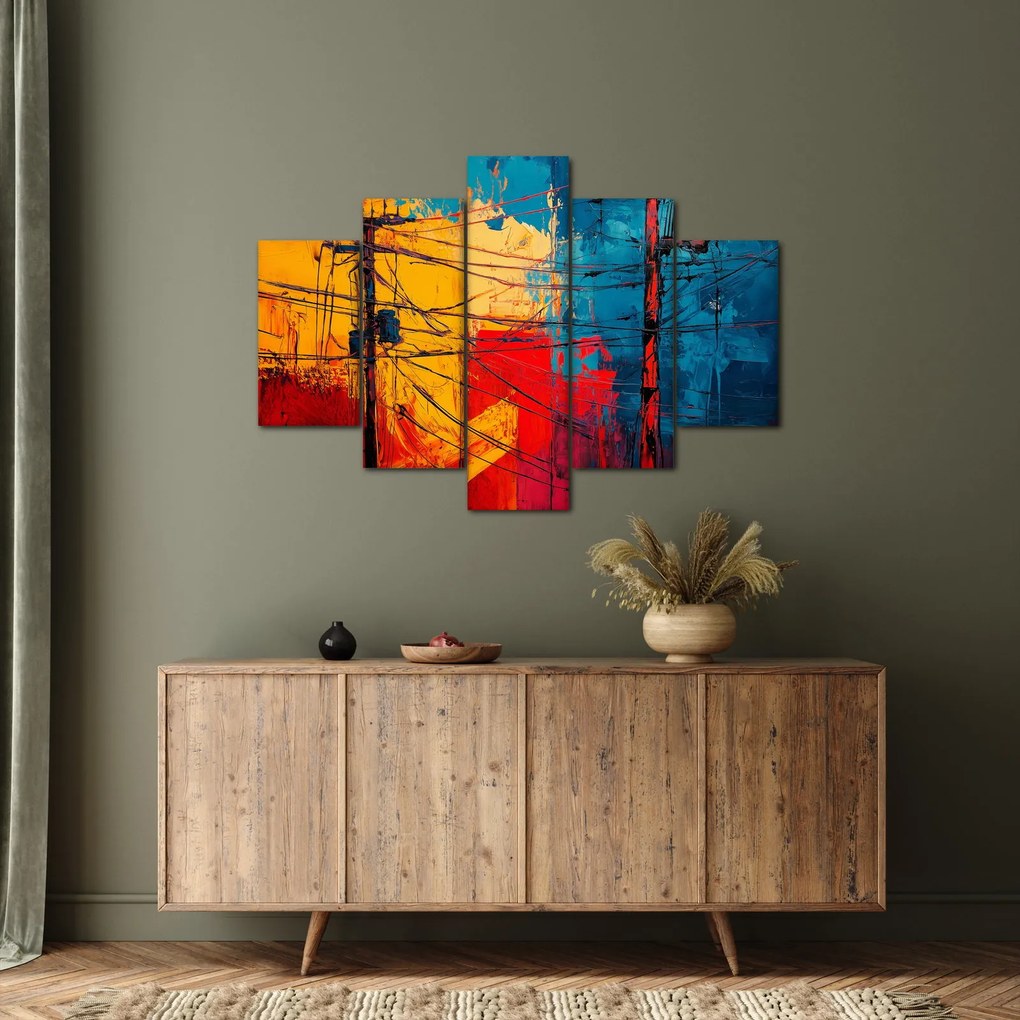 Tablou - Linii electrice abstracte (150x105 cm)