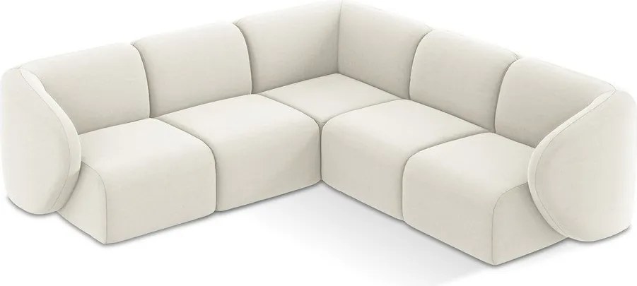 Colțar bej cu tapițerie din catifea Lani – Makamii