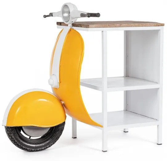 Bar galben/alb din metal si lemn de Mango, Vespa Bizzotto