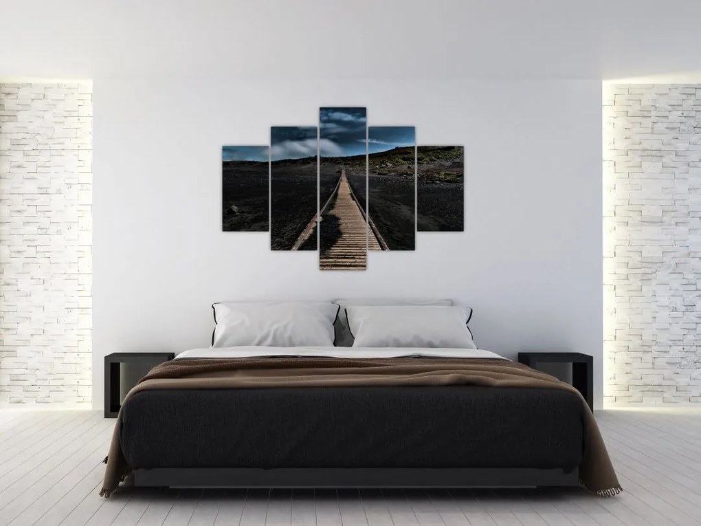 Tablou drumul de lemn în amurg (150x105 cm)