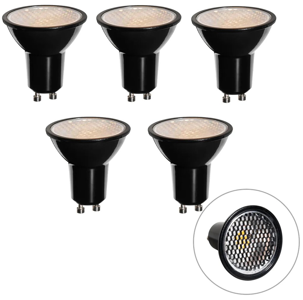 Set de 5 becuri LED GU10 dimabile 50mm tip fagure 6W 400 lm 3000K