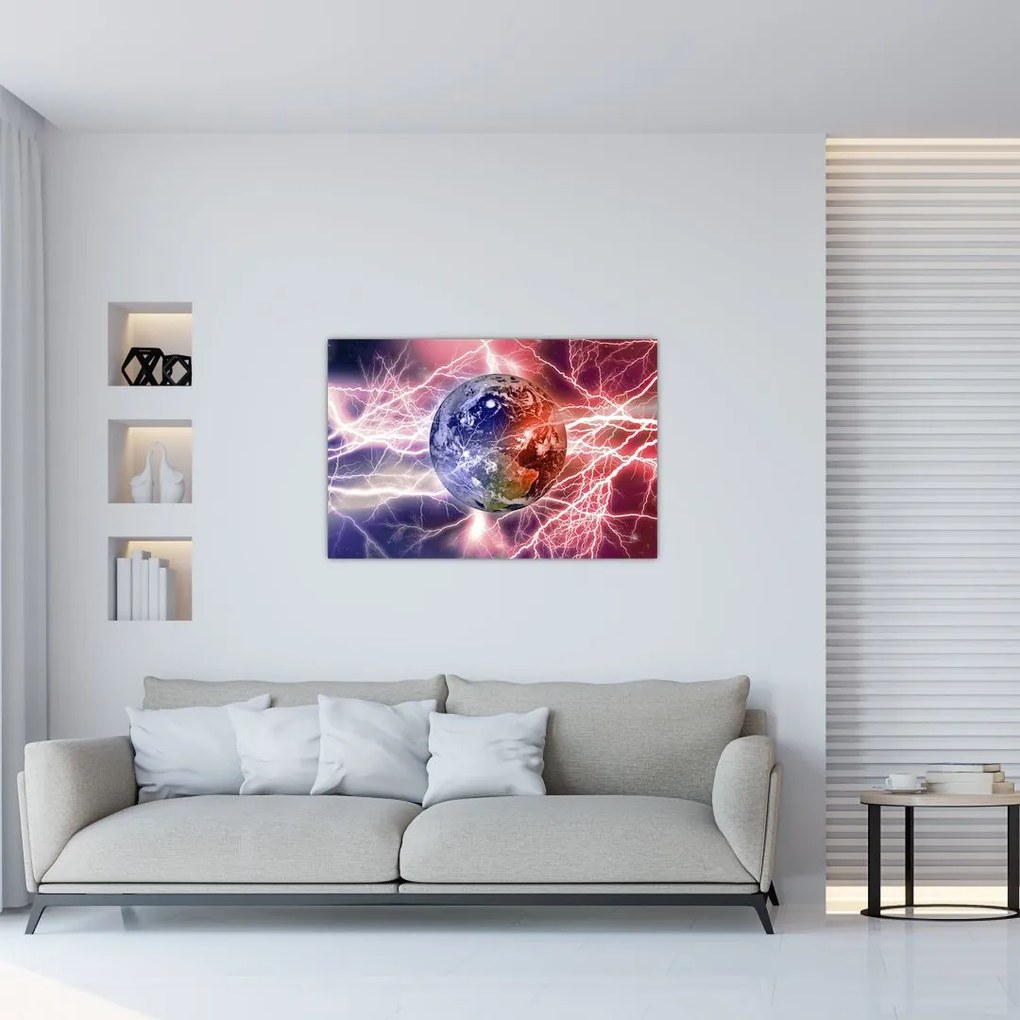 Tablou - Globul pământen în curenți (90x60 cm)