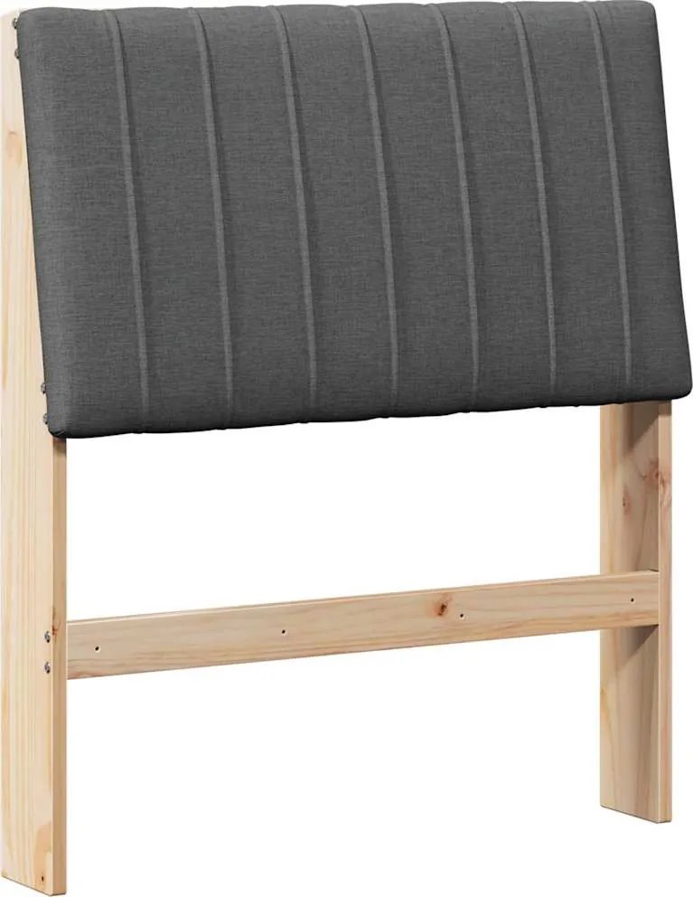 vidaXL Tăblie tapițată Gri închis 75 cm Lemn de pin masiv