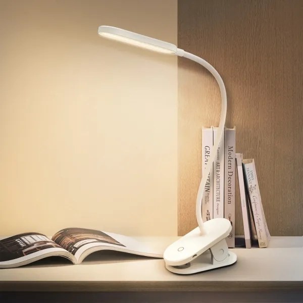 Lampă LED reîncărcabilă dimabilă de masă cu clemă Aigostar LED/2,5W/5V 1200mAh alb