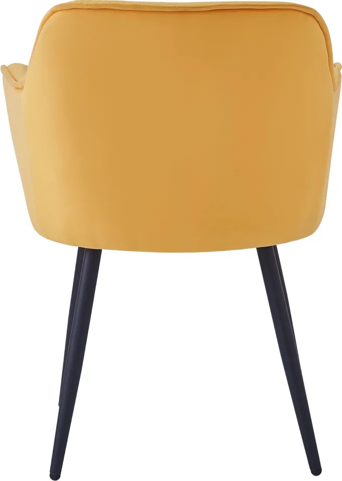 Scaun de design, ţesătură Velvet galben, FEDRIS NEW