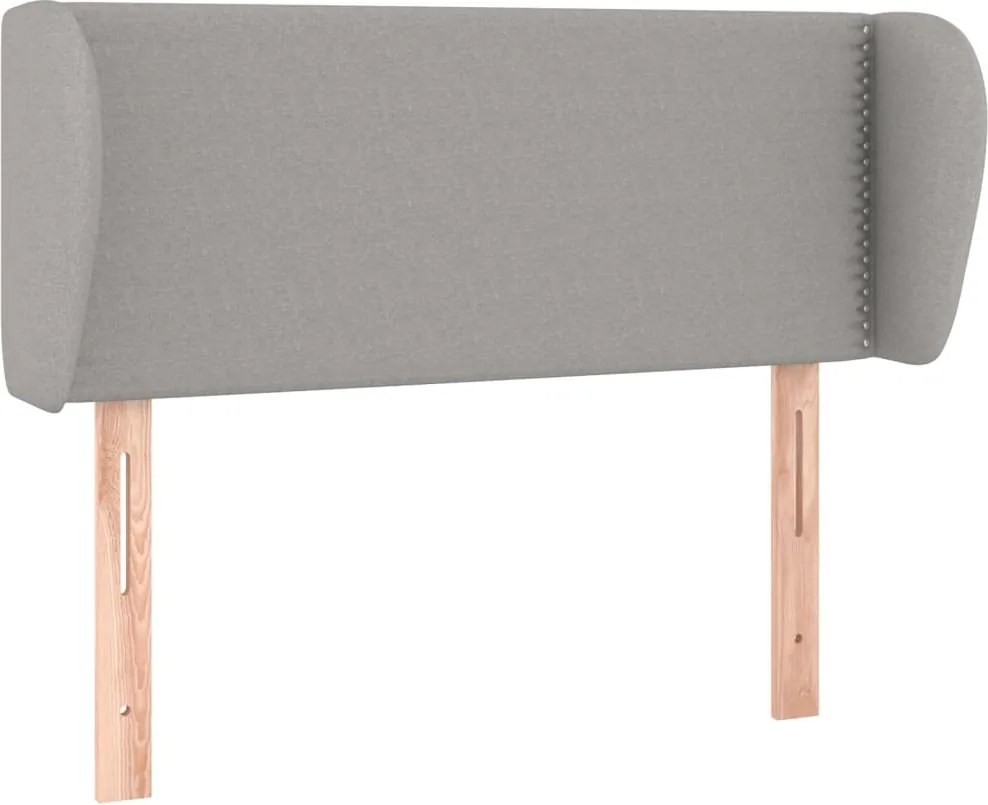 vidaXL Tăblie de pat cu aripioare gri deschis 103x23x78/88 cm textil
