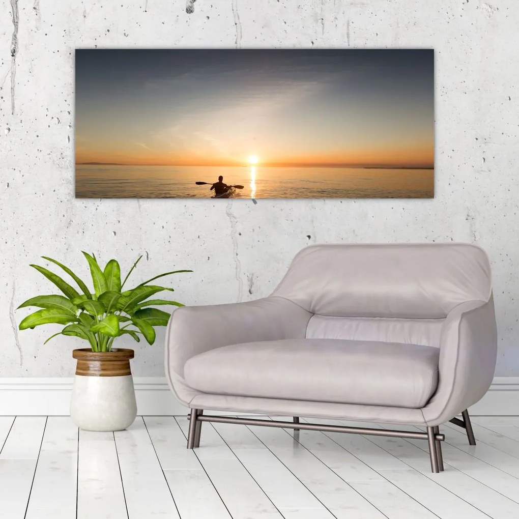 Tablou - caiac pe mare (120x50 cm)