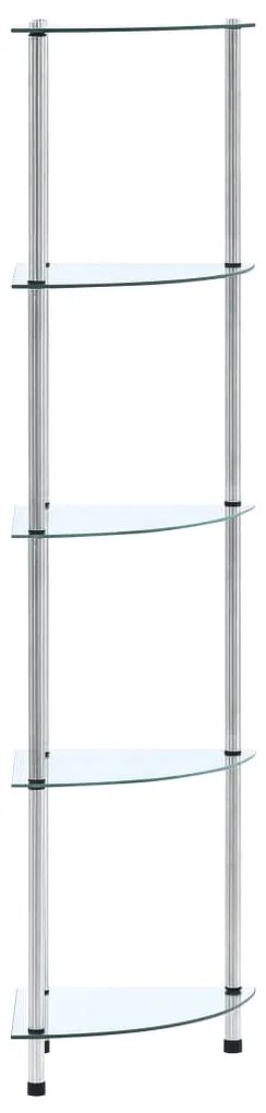 vidaXL Raft cu 5 niveluri transparent, 30x30x130 cm, sticlă securizată