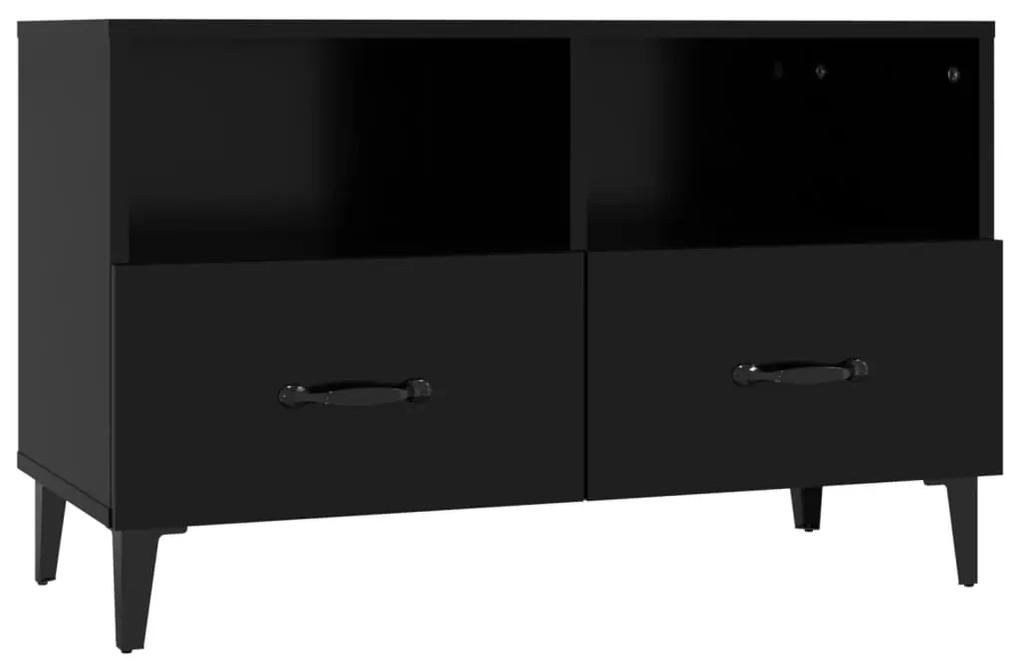 Comoda TV, negru, 80x36x50 cm, lemn prelucrat
