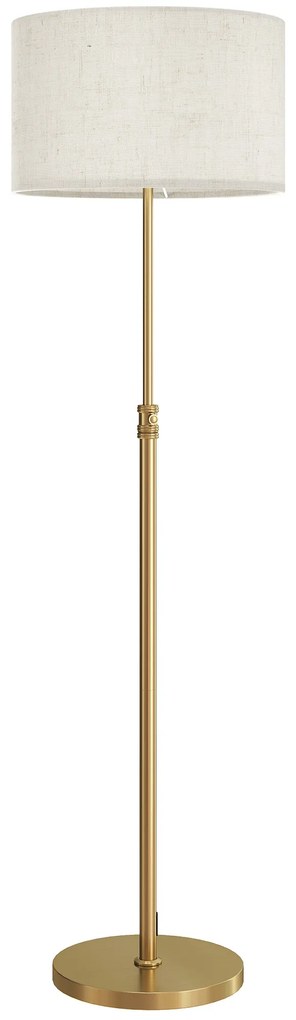 HOMCOM Lampă de Podea cu Telecomandă și Luminozitate Reglabilă 3000K-6000K, Abajur din Material Textil, Auriu | Aosom Romania