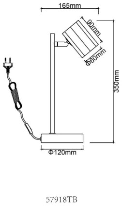 Lampă de masă Globo 57918TB JAMES 1xGU10/5W/230V negru
