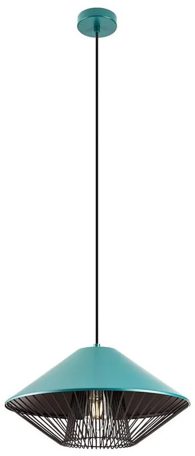 Redo 01-3006 - Pendul pe cablu GRILL 1xE27/42W/230V Ø 39,6 cm, negru/turcoaz
