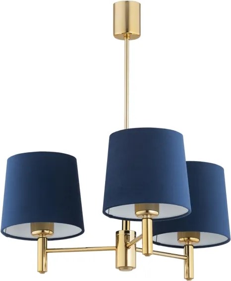 BRILAGI - Lustră pe tijă MONTE 3xE27/60W/230V, albastră/aurie