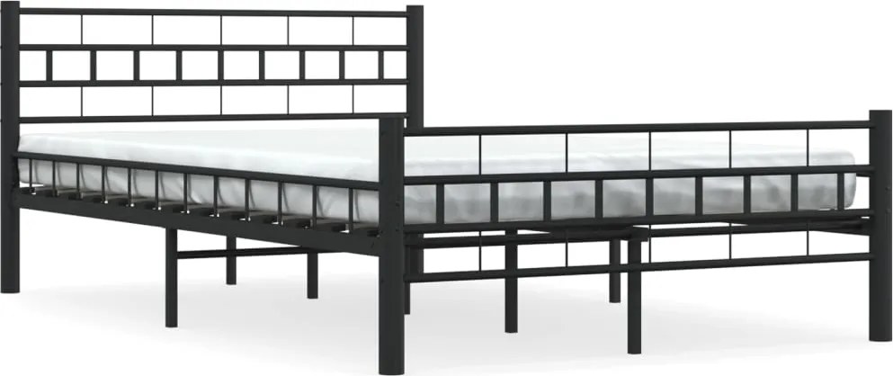 vidaXL Cadru de pat, negru, 140 x 200 cm, oțel