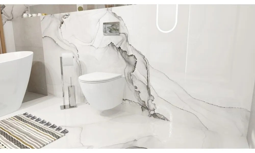 Set vas WC suspendat Rune Geri  Rimless alb si capac slim softclose