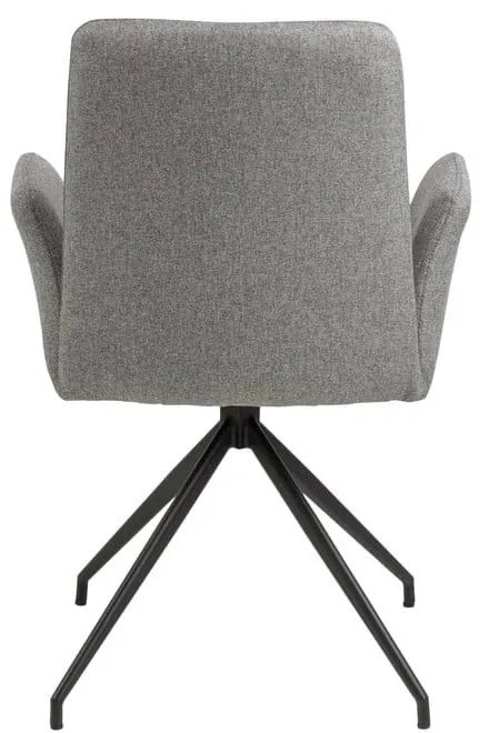 Scaun de sufragerie gri cu cotiere tapițat Naya – Actona