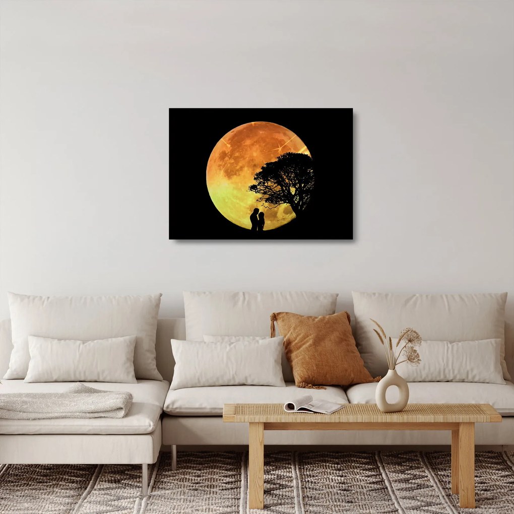 Tablou pe sticlă cu umbre în lumina lunii (70x50 cm)