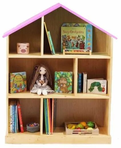 Casuta biblioteca BookHouse, Material Lemn Masiv - Candy Pink