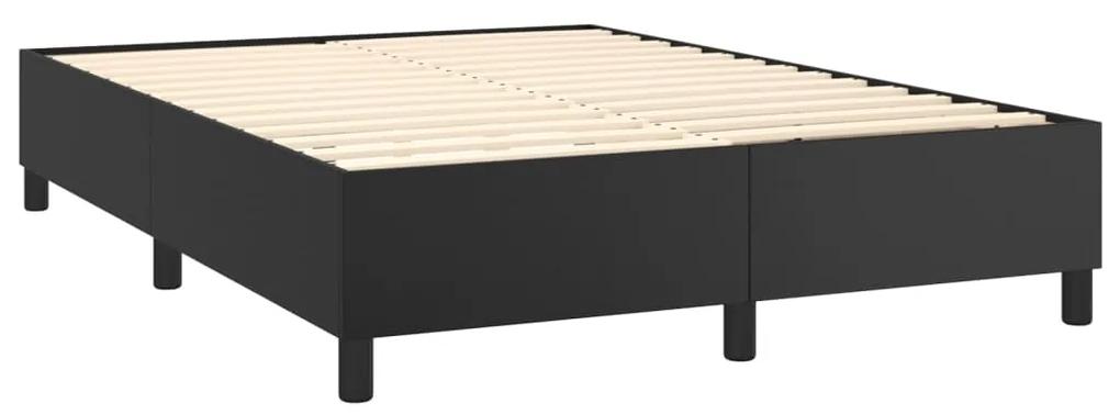 Cadru de pat box spring, negru, 140x200 cm, piele ecologică