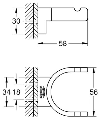 GROHE 41049000 - Cârlig dublu SELECTION, crom lucios