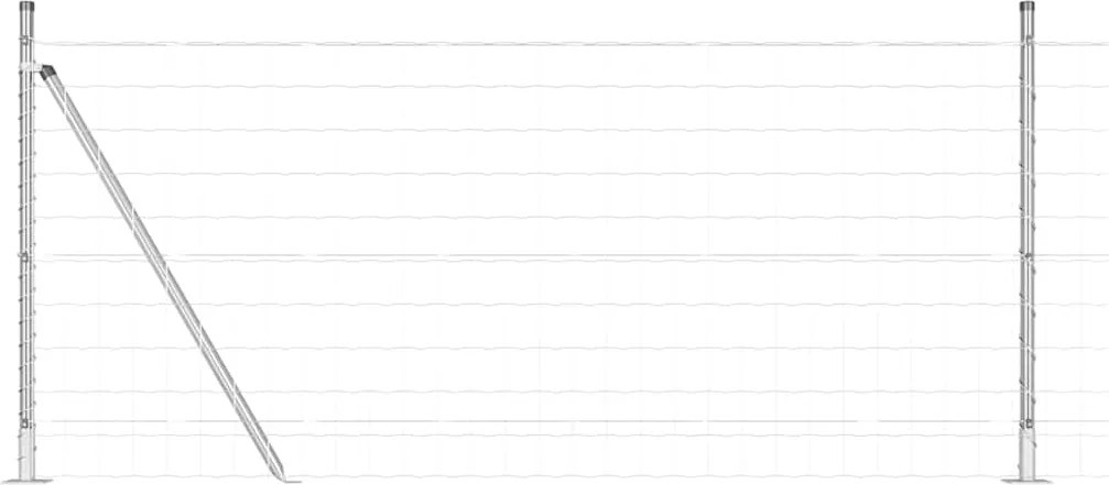 vidaXL Gard cu Stâlp Argintiu 0,8 x 10 m Oțel