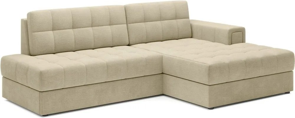 Colțar maro deschis extensibil cu tapițerie din catifea (cu colț pe partea dreaptă/cu șezlong) Blezalt – ELTAP