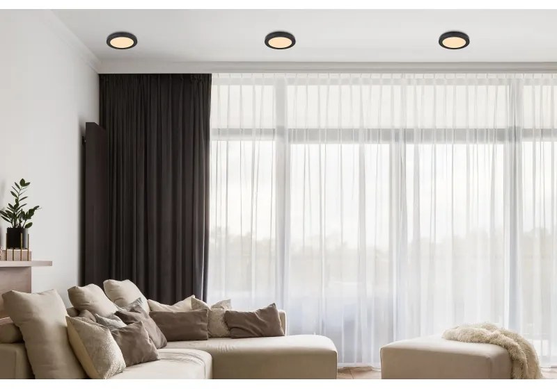 Plafoniera LED design modern, diametru 22cm, LASSE negru 12379-18B GL