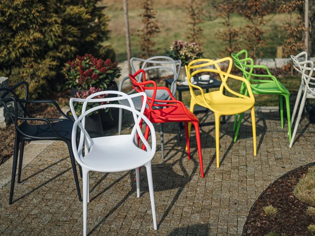 Set 4 bucati scaune din plastic KATO, teracota