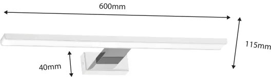 Aplica LED pentru oglindă de baie SHINE LED/13,8W/230V 60 cm IP44 alb/crom