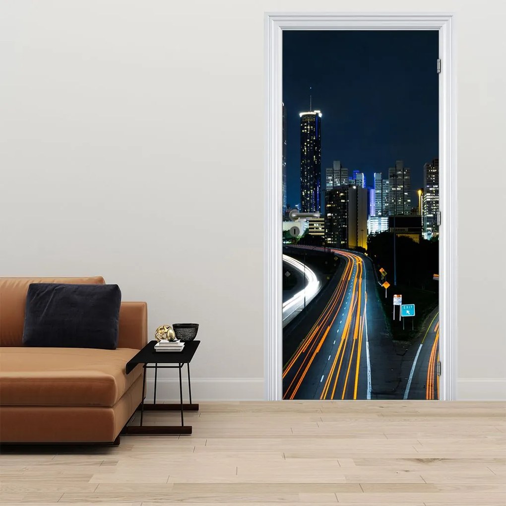 Fototapet pentru ușă - Metopolă noaptea (95x205cm)