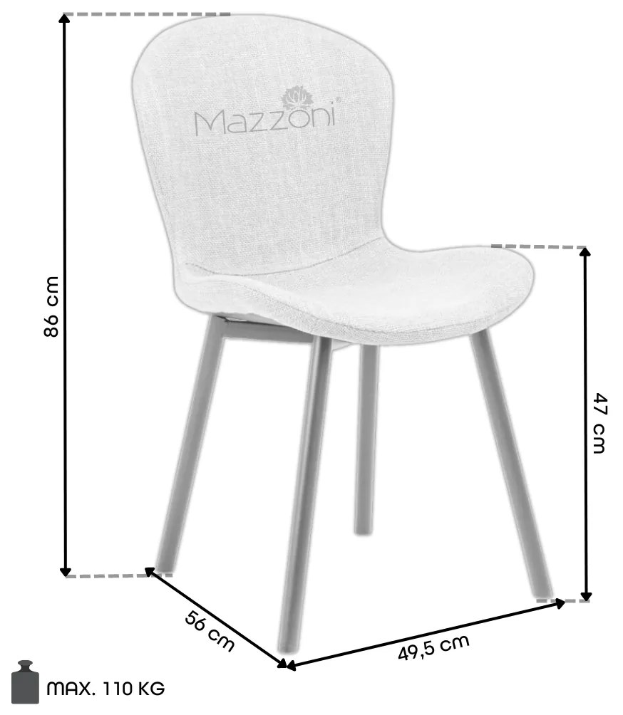 MAZZONI EXPORT FIORA Bej (material Basel 24) - SCAUN MODERN TAPIȚAT PENTRU SALON/SUFRAGERIE LOFT