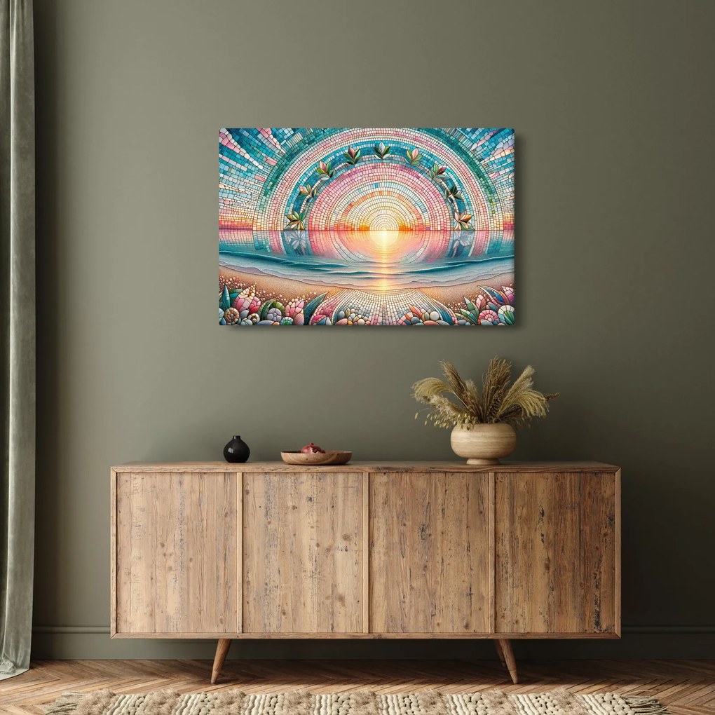 Tablou – Mozaic al soarelui la apus (90x60 cm)