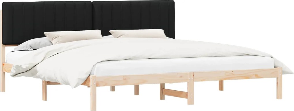 vidaXL Cadru de pat cu tăblie tapițată Negru 200 x 200 cm