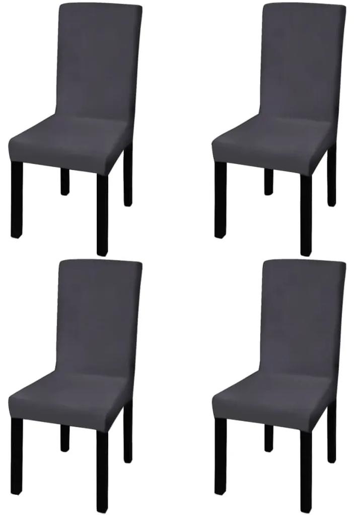 131425 vidaXL Husă elastică pentru scaun, antracit, 4 buc.