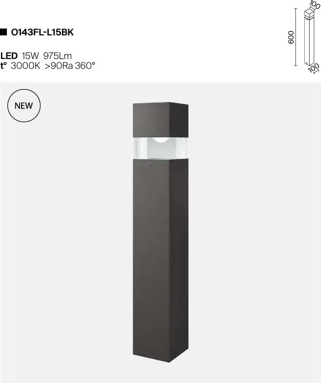 Stalp exterior LED IP65 Quadra H-60cm