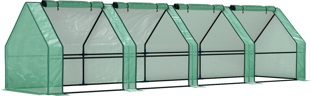 Outsunny Mini Seră Portable Tunel pentru Creșterea Plantelor și Florilor cu Uși Rulabile cu Fermoar, Verde | Aosom Romania