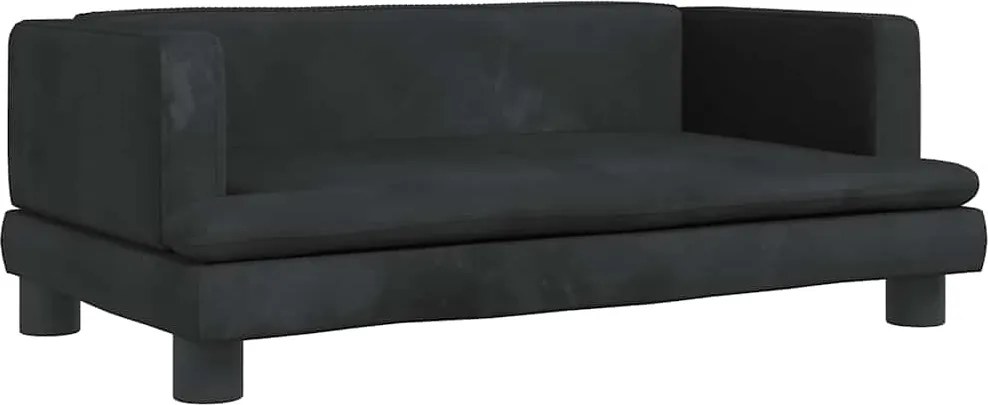 vidaXL Canapea pentru copii, negru, 80x45x30 cm, catifea