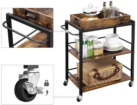 Măsuță de servire MARGE maro/negru