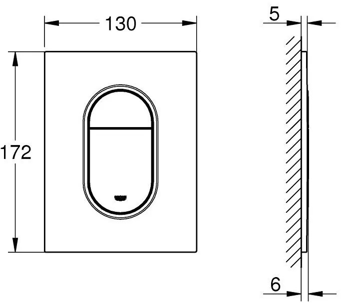Grohe Arena Cosmopolitan S Clapeta de actionare WC Dual Flush, cupru (warm sunset)