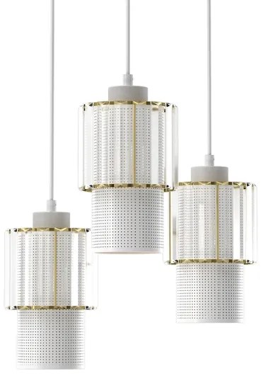 Lustră pe cablu BLANCO 3xE27/60W/230V albă