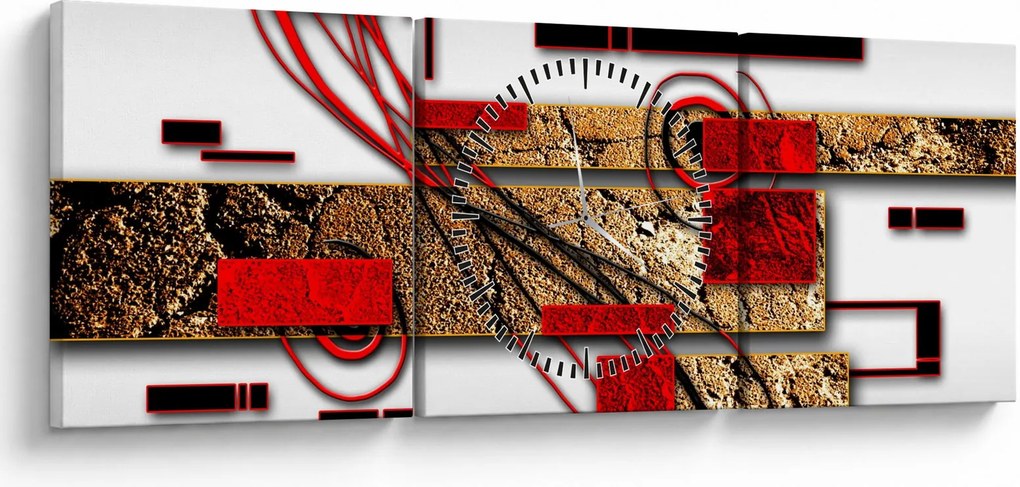 Tablou cu abstracție (cu ceas) (90x30 cm)