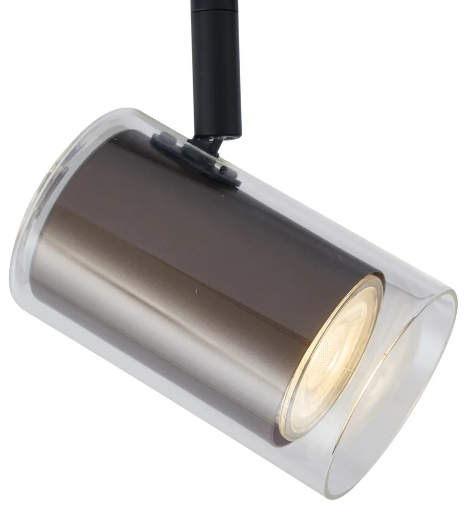 Spot modern bronz închis cu sticlă transparentă pentru sistem de șină monofazat - Iconic Lloyd