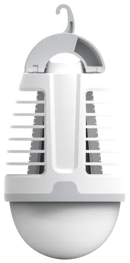 Lampă LED portabilă cu încărcare, capcană insecte, 5W, 1800 mAh, IPX4, alb/gri