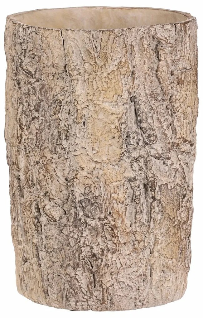 Husă pentru flori imitație de scoarță de copac, 18x 18 x 26 cm, beton, 18 cm