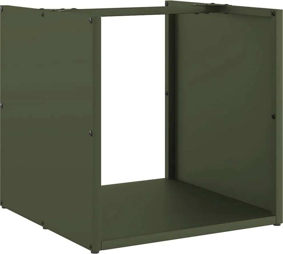 vidaXL Suport pentru lemne de foc Verde măsline Oțel laminat la rece