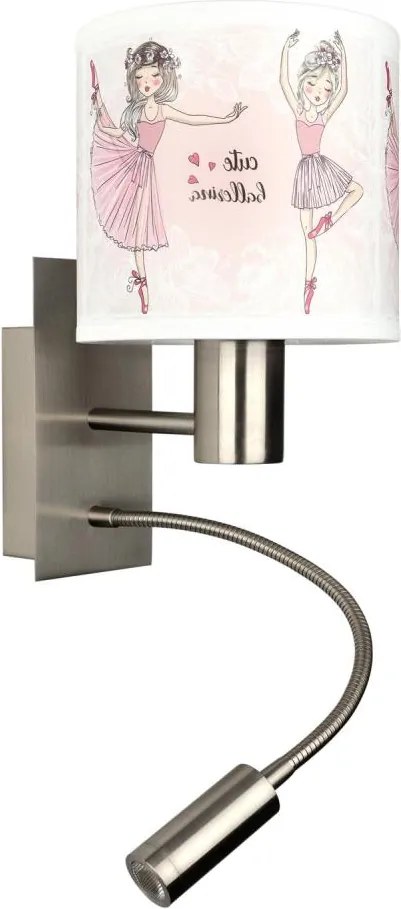 Brilagi - Lampă LED flexibilă BOBO 1xE27/25W/230V + LED/3W m. crom/alb/roz/bal.
