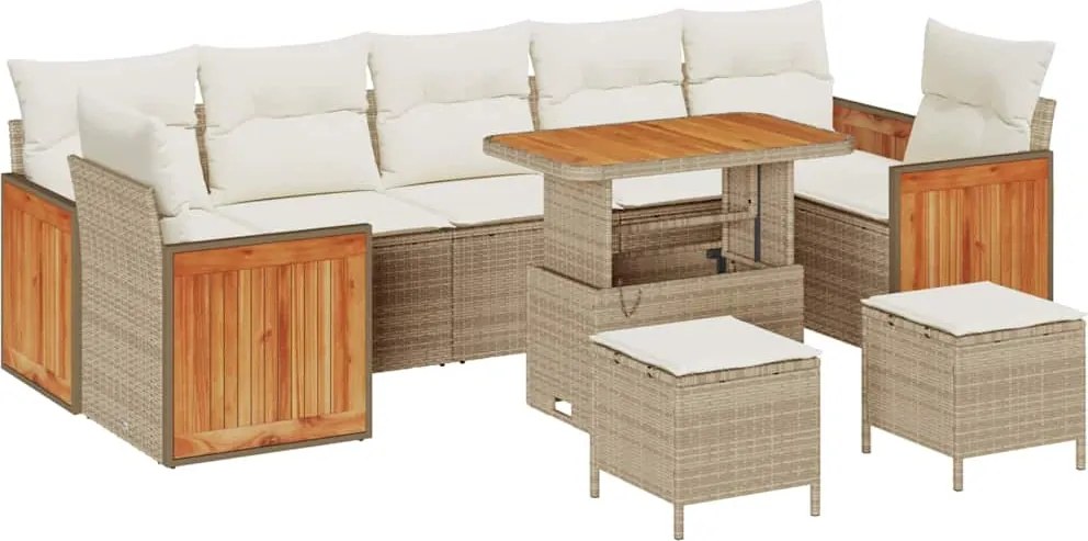 vidaXL Set de canapele pentru grădină 13 pcs Bej și crem poliratan